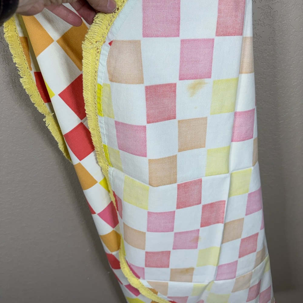 Colorful Checkered Round Tablecloth - Picture 3 of 5